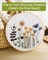 Santune 3 Sets Embroidery Kit,Cross Stitch Kits for Beginners,Needlepoint Kits for Adults with Easy Stamped Floral Pattern Fabric Hand Crafts,Hoop,Needle,Women DIY Hanging Plants,Sewing Hobby